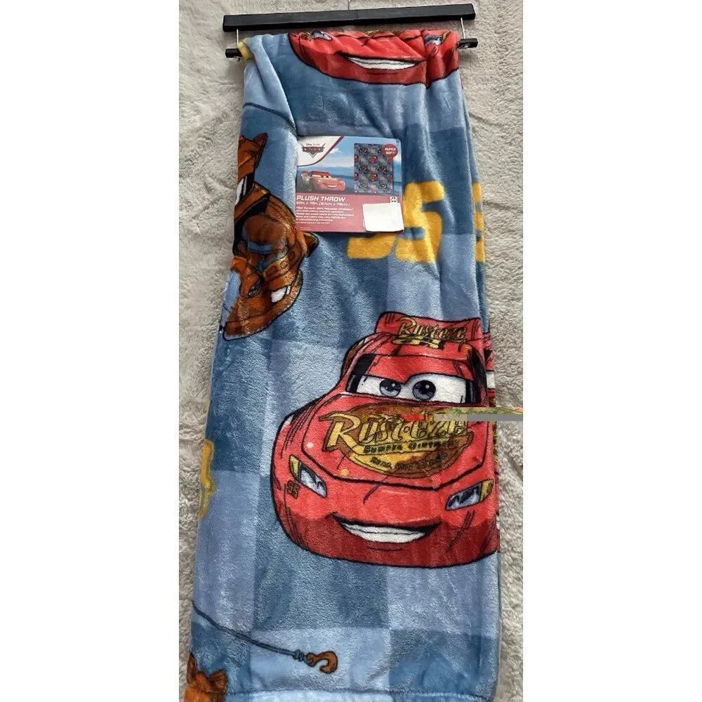 DISNEY Pixar CARS LIGHTNING MCQUEEN 95 Tow Mater Throw‎ Blanket 50 X 70” NEW